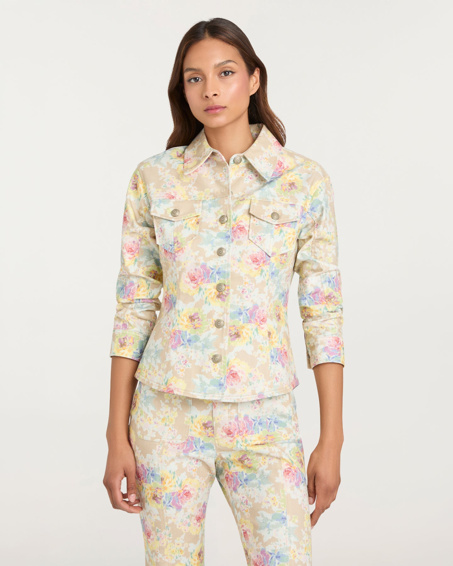Ikat Bouquet Scrunched Canyon Jean Jacket