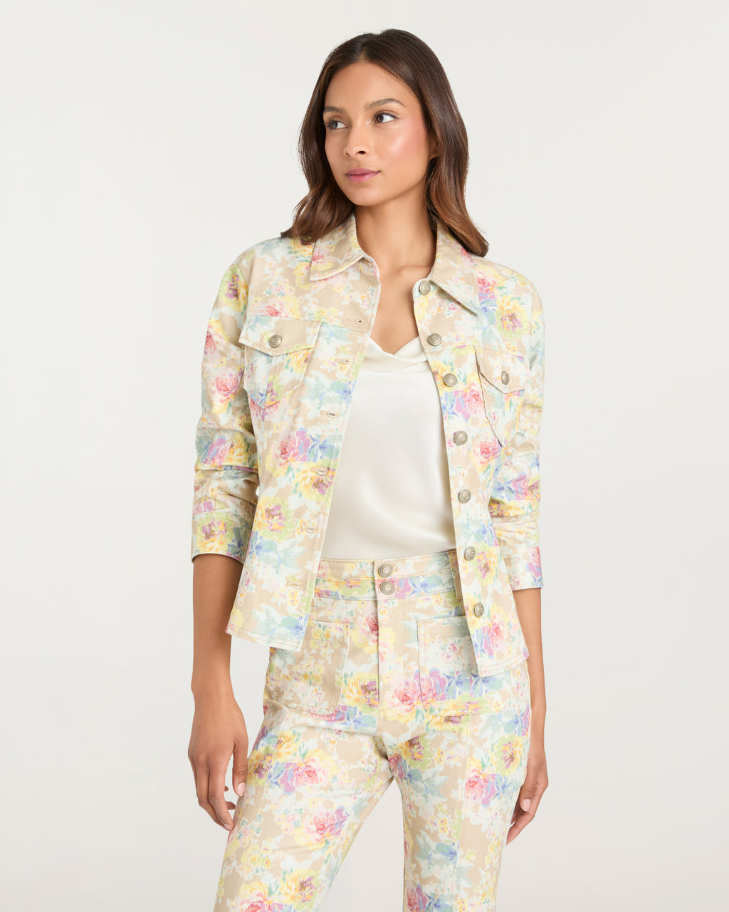 Ikat Bouquet Scrunched Canyon Jean Jacket