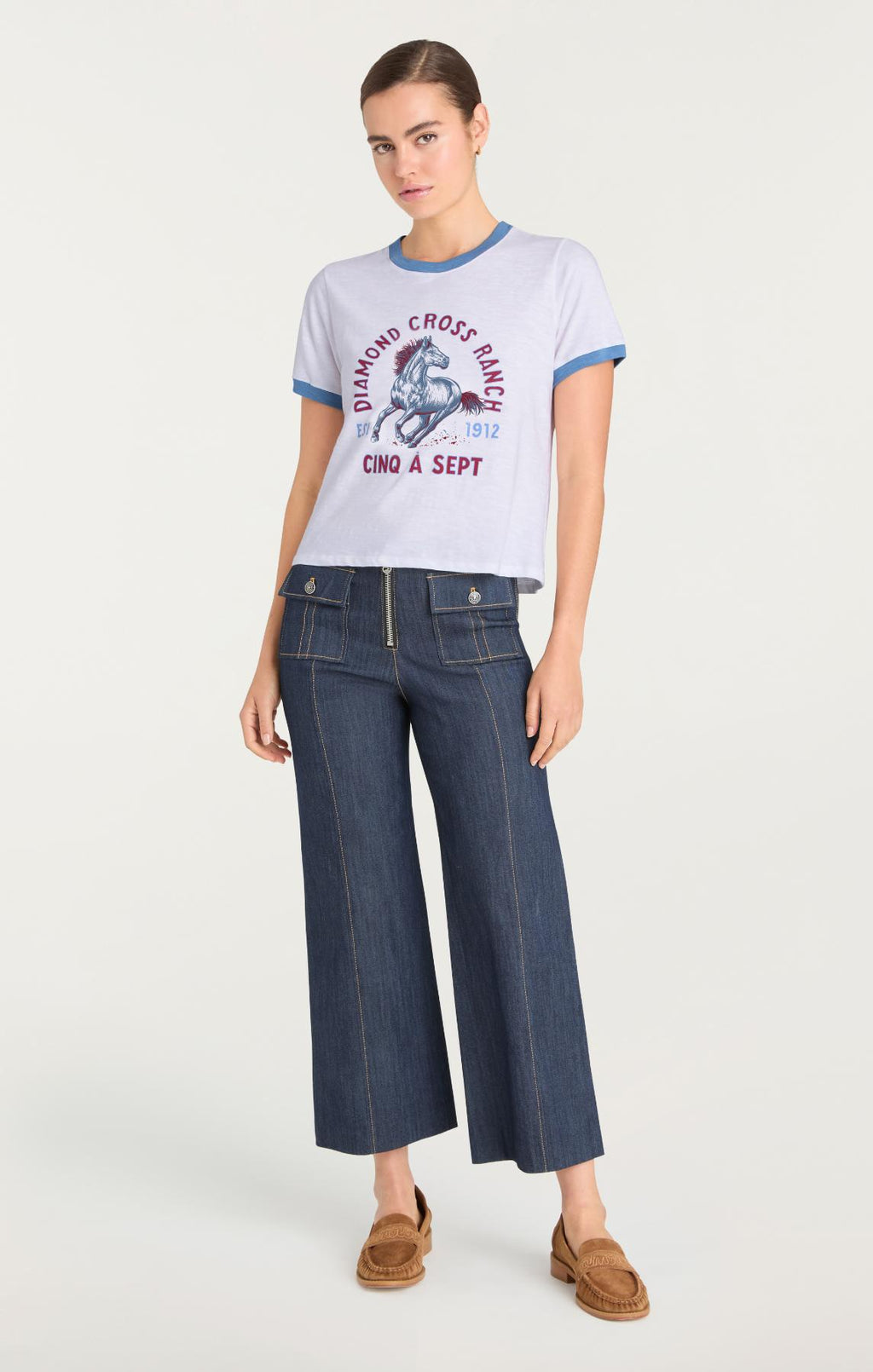 Diamond Cross Ranch X 5a7 Shrunken Ringer Tee