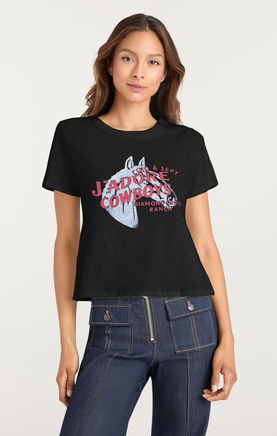 Jadore Cowboys Diamond Cross Ranch Shrunken Tee