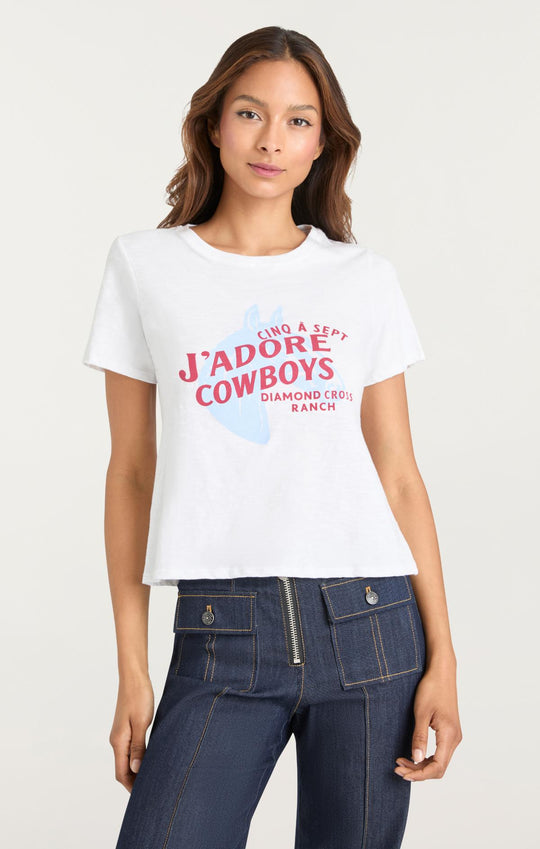 Jadore Cowboys Diamond Cross Ranch Shrunken Tee