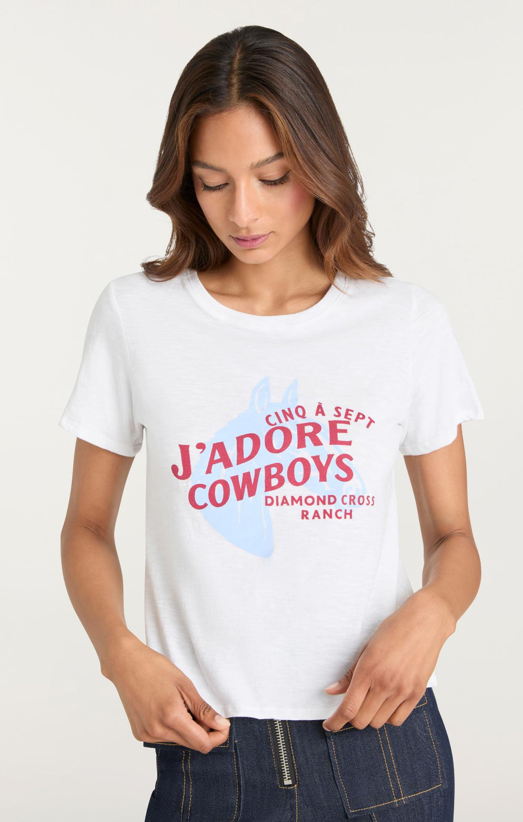 Jadore Cowboys Diamond Cross Ranch Shrunken Tee