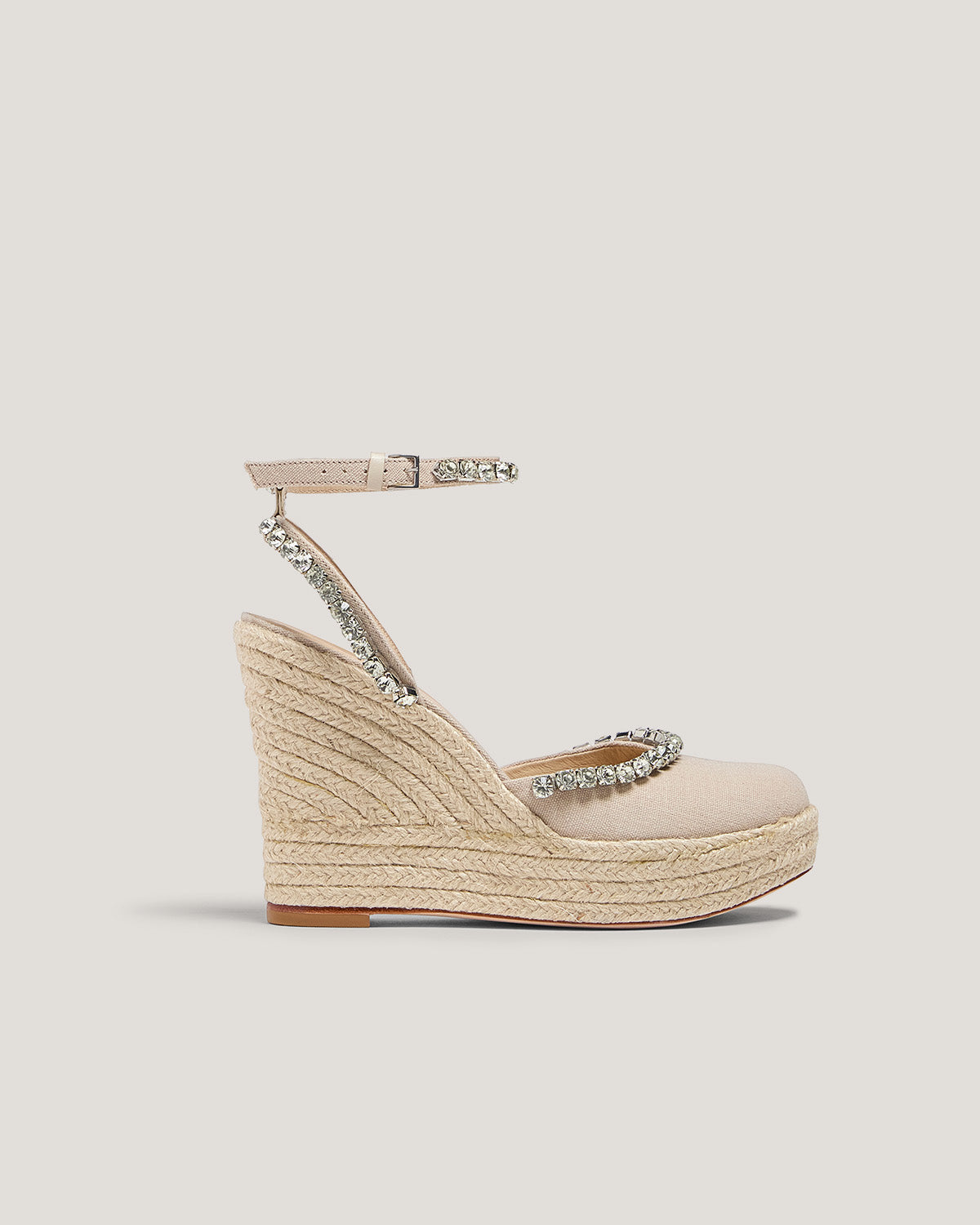 Jeanne Crystal Linen Espadrille