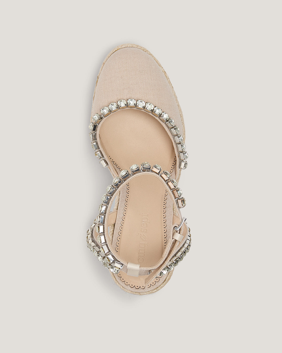 Jeanne Crystal Linen Espadrille
