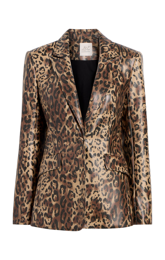 Leopard Vegan Leather Cheyenne Blazer