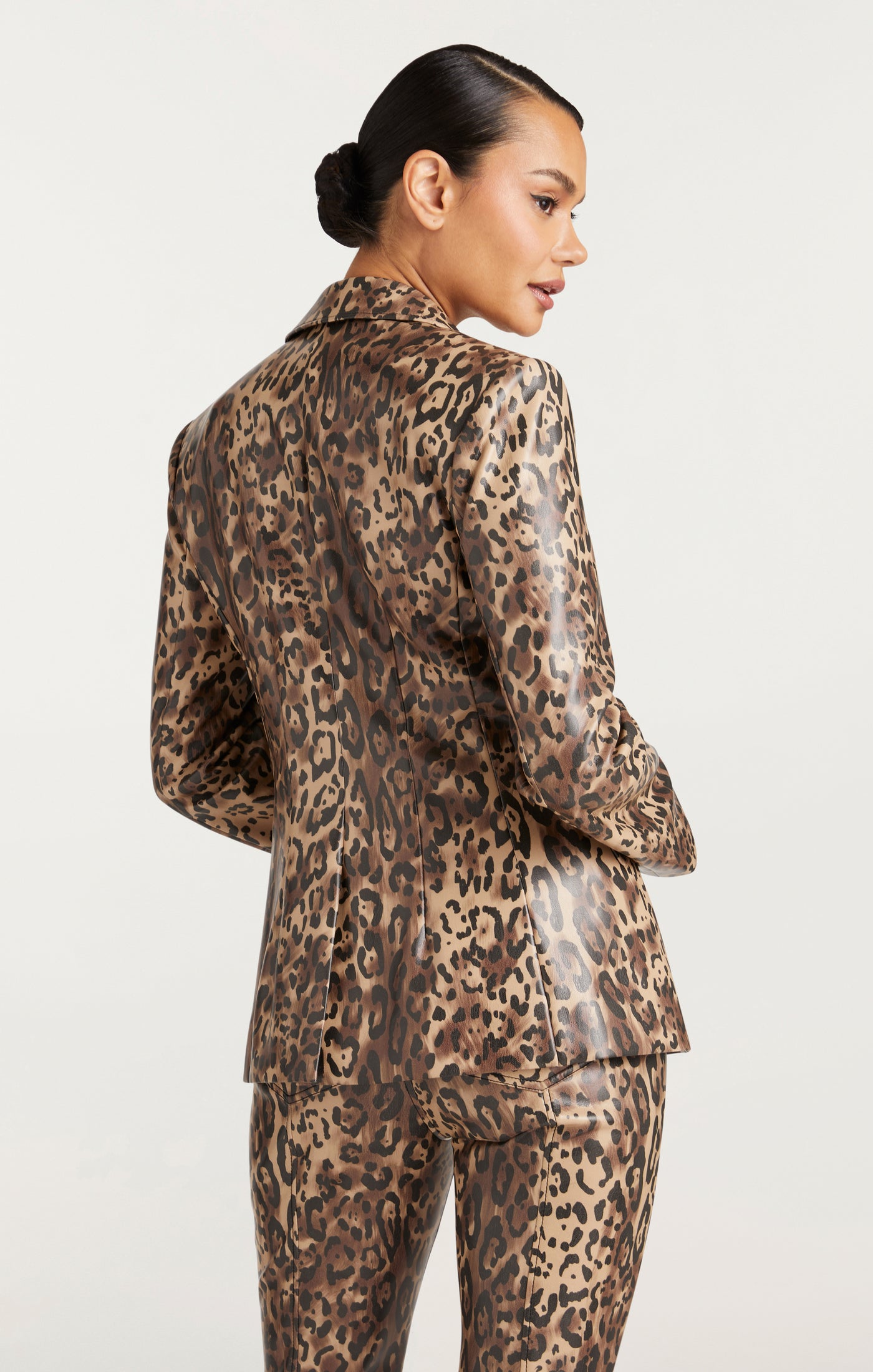 Leopard Vegan Leather Cheyenne Blazer