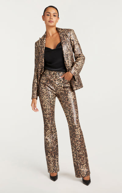 Leopard Vegan Leather Miller Pant