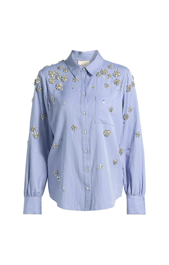 Lola Stripe Tumbling Flowers Blanche Top