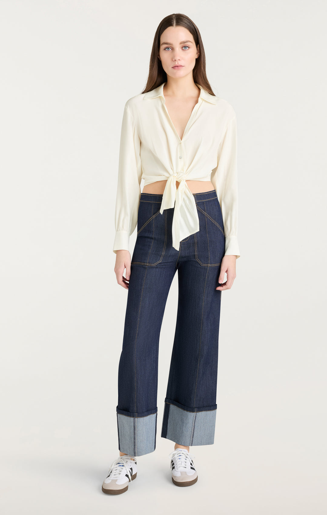 marno Bianca blouse（NAVY） Mckenna Top – Cinq à Sept