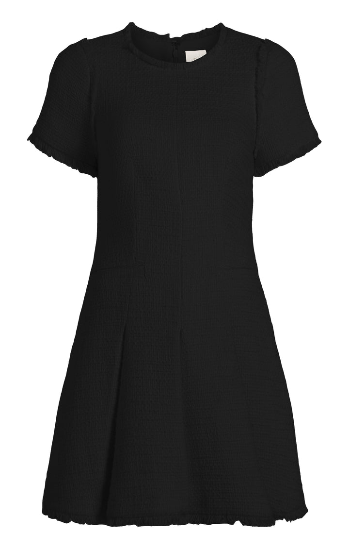 slim fit dress slacks Black Floral Lace Long Sleeve Ruffle Hem Mini Dress main image 0