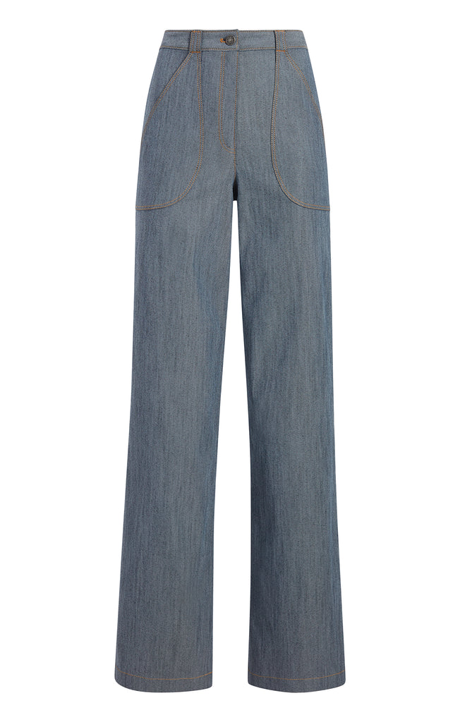 Green Paco organic-cotton wide-leg trousers | Story MFG | MATCHES UK