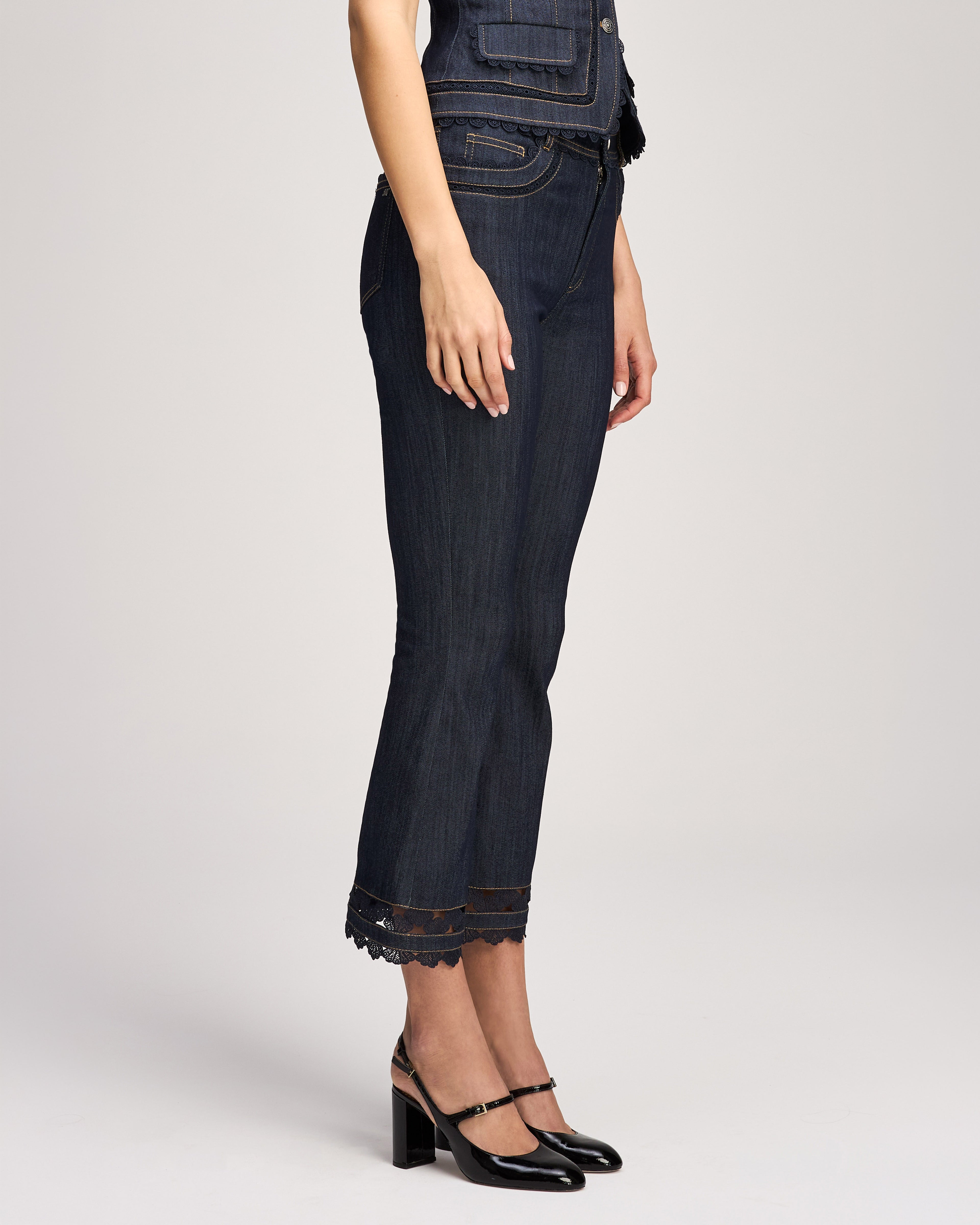 Guipure Lace Cropped Stevie Jeans