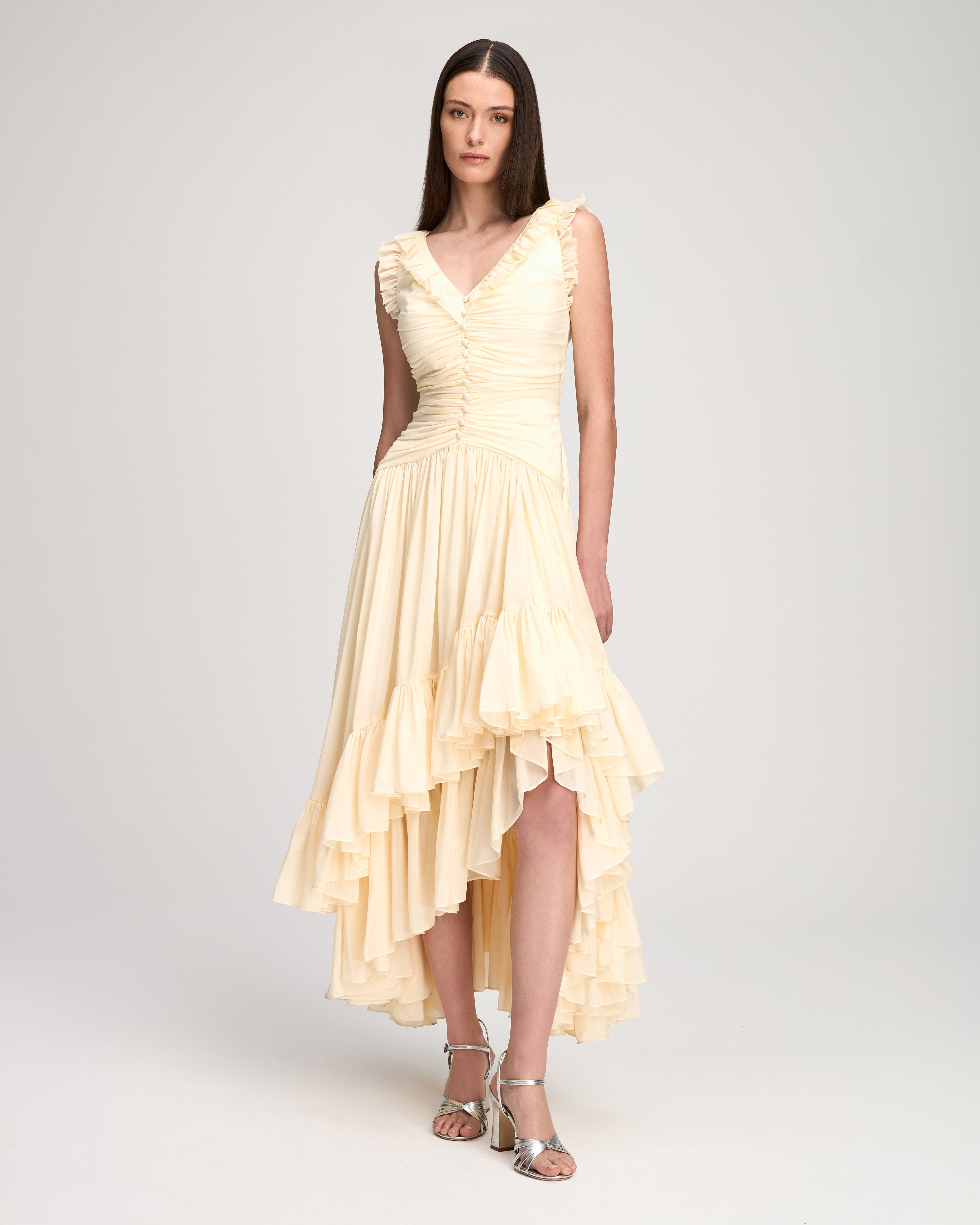 Cinq à Sept Rosalba Ruffled Dress - Gardenia