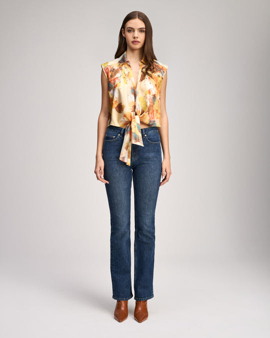 Watercolor Floral Sleeveless Marianna Top