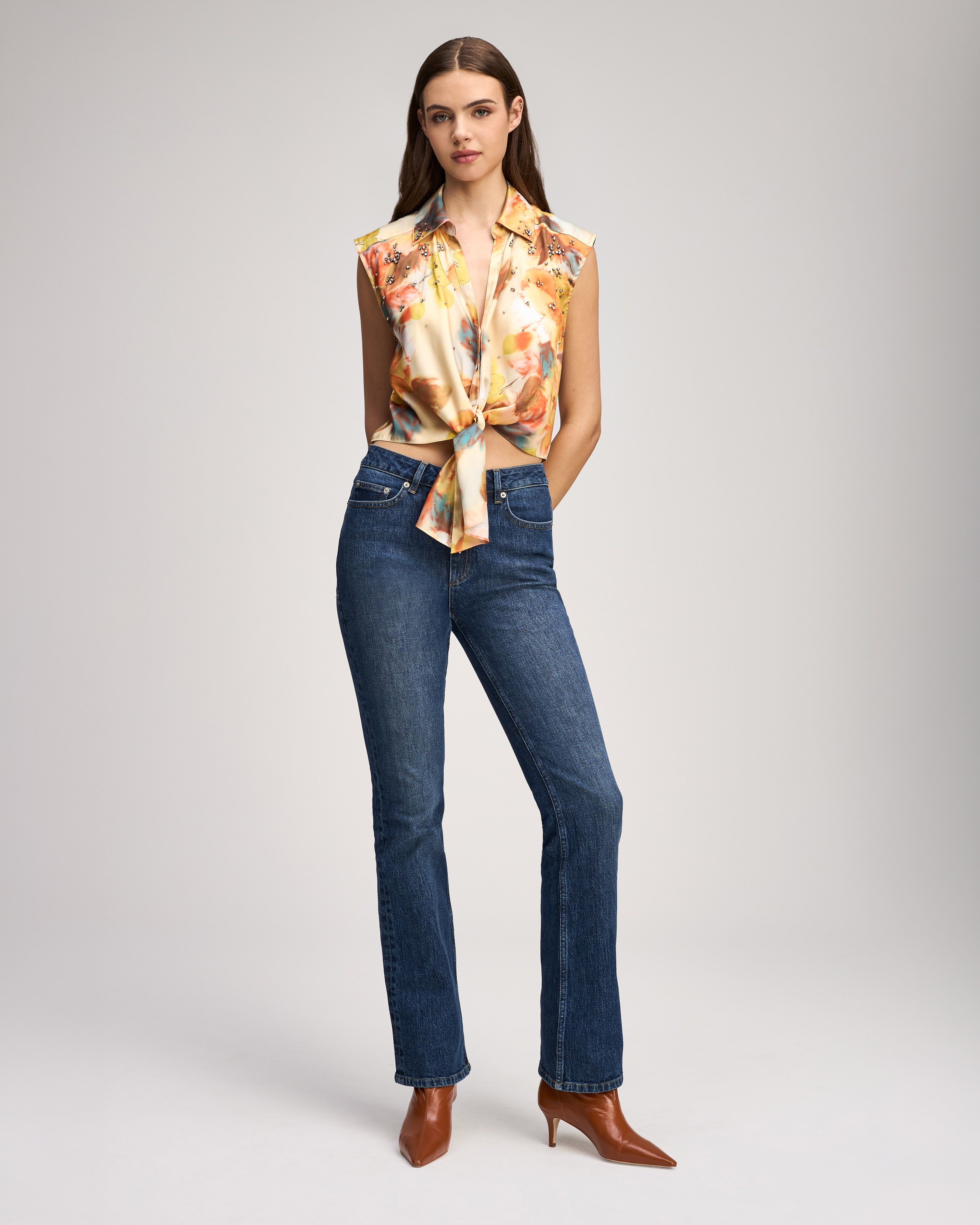 Watercolor Floral Sleeveless Marianna Top