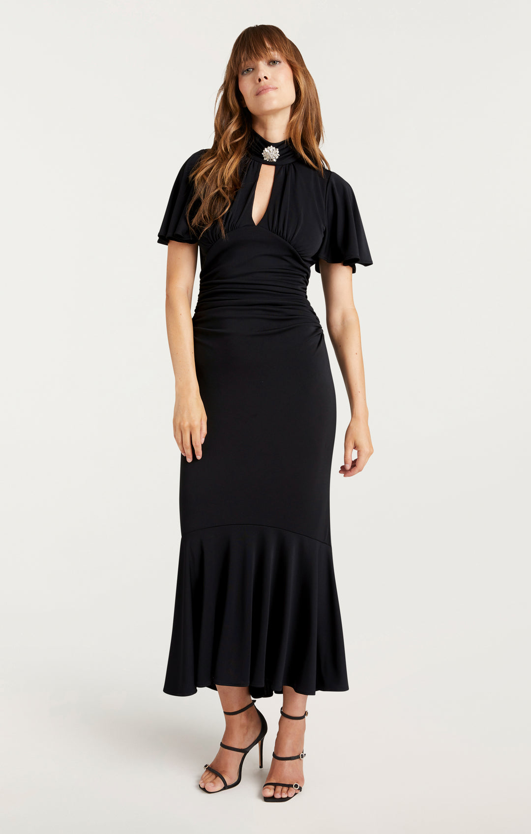 【新品タグ付き】Acka. sheer shoulder dress 黒 S ROSITADRESS_ZD27022741Z-