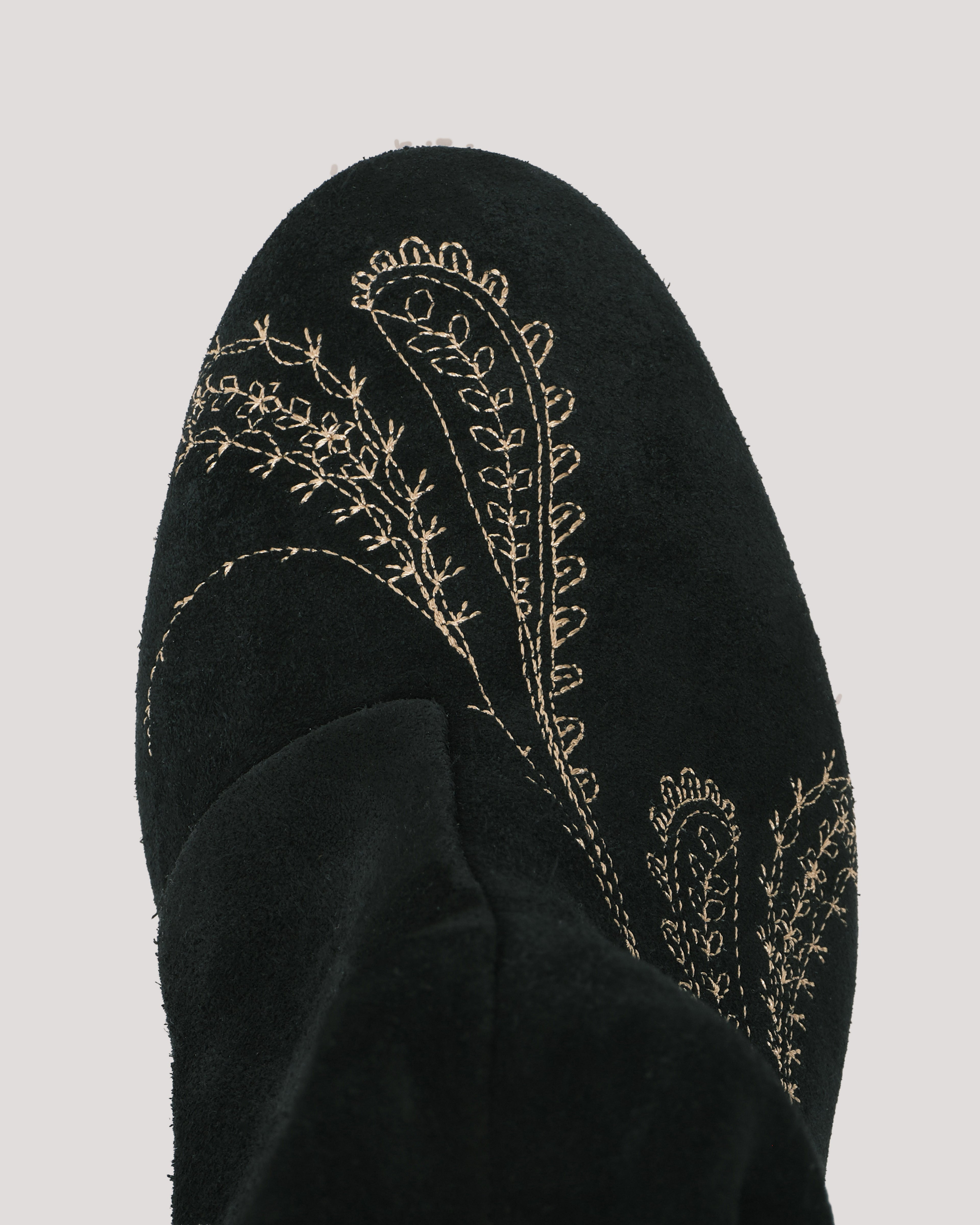 Dani Embroidered Suede Heel Boot