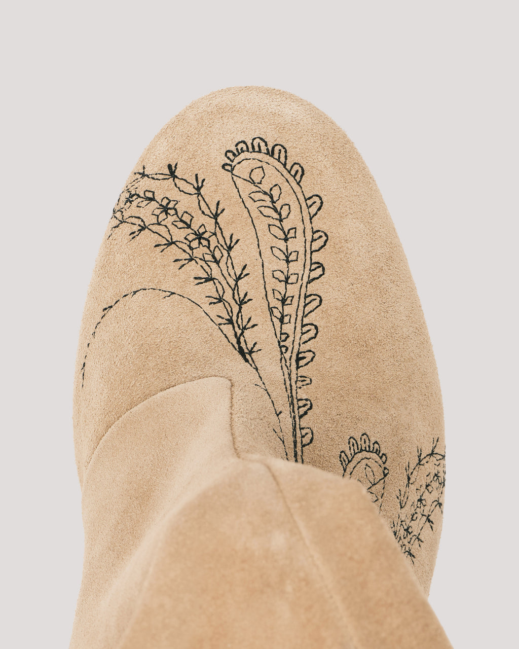 Dani Embroidered Suede Heel Boot