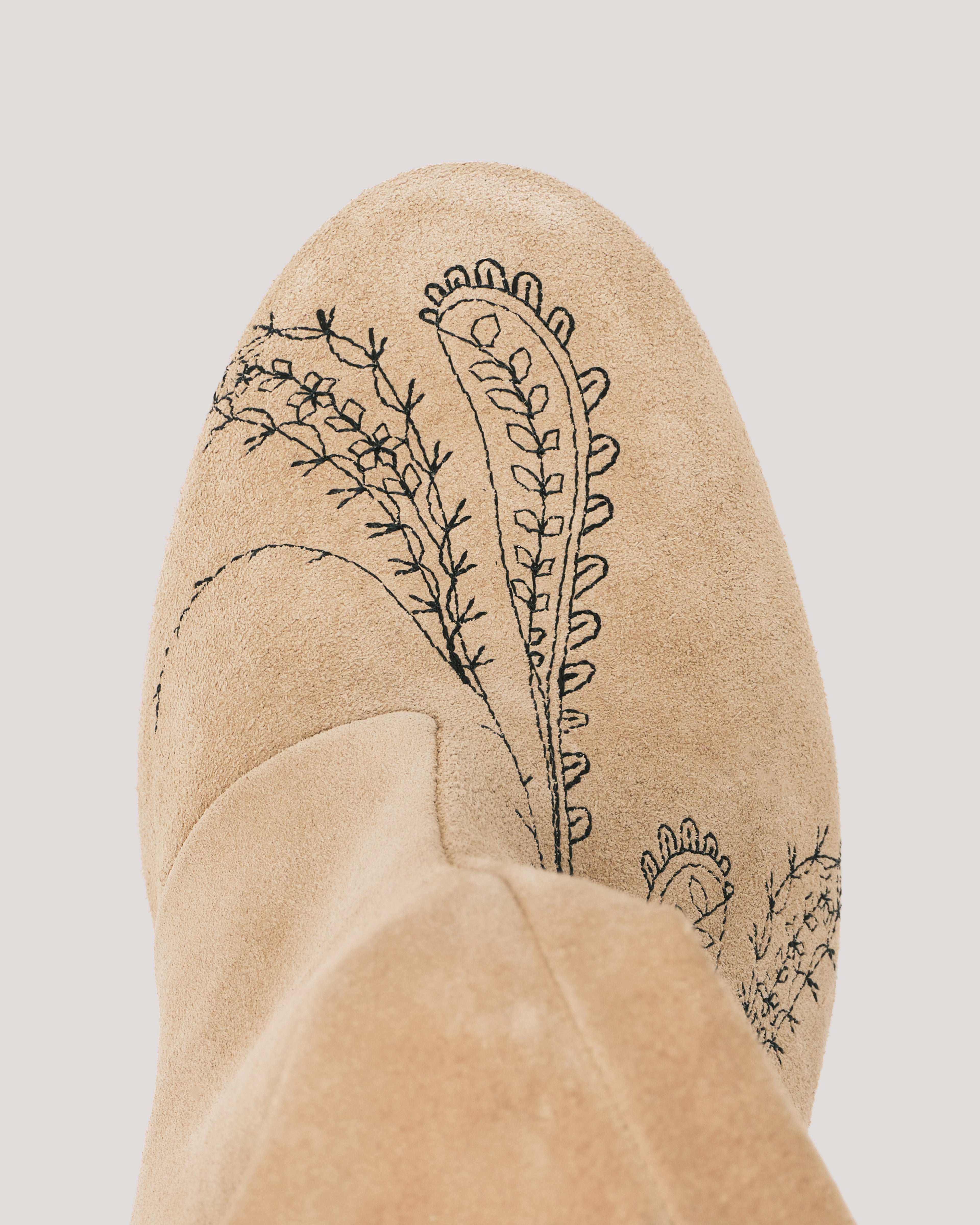 Dani Embroidered Suede Heel Boot