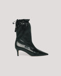 Alex Scrunched Shiny Leather Ankle Bootie