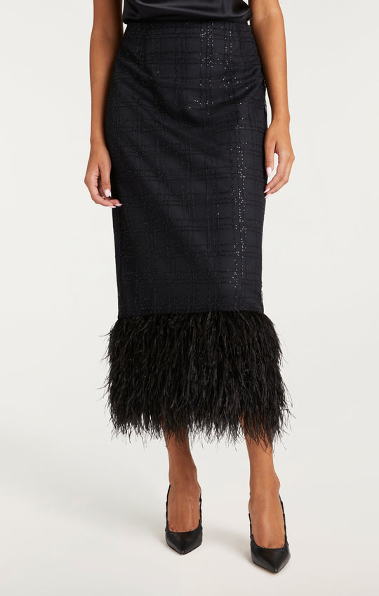 Sequin Plaid Charisse Skirt