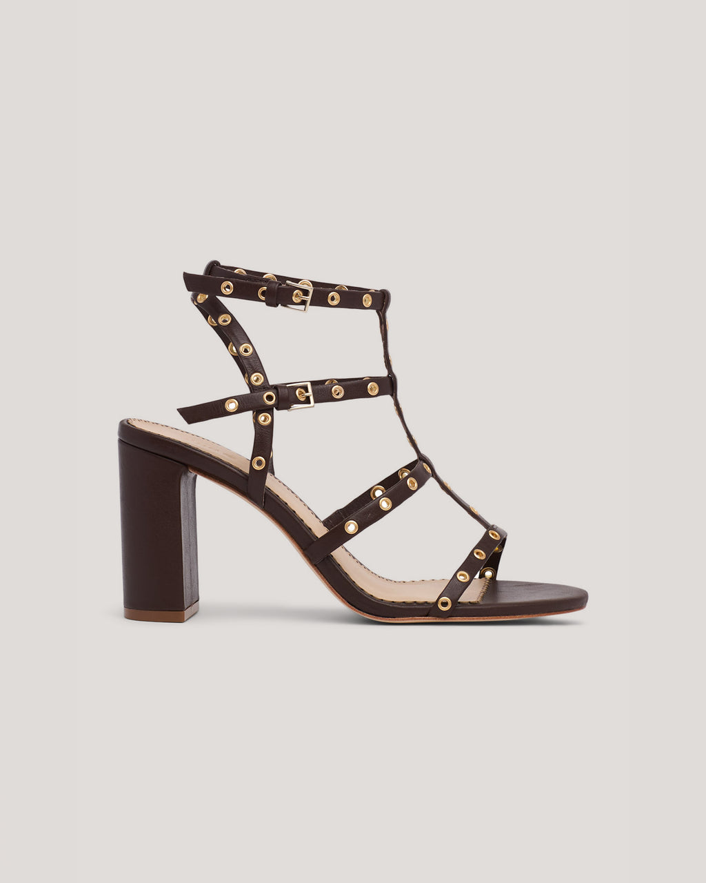Maisie Strappy Grommet Block Heel