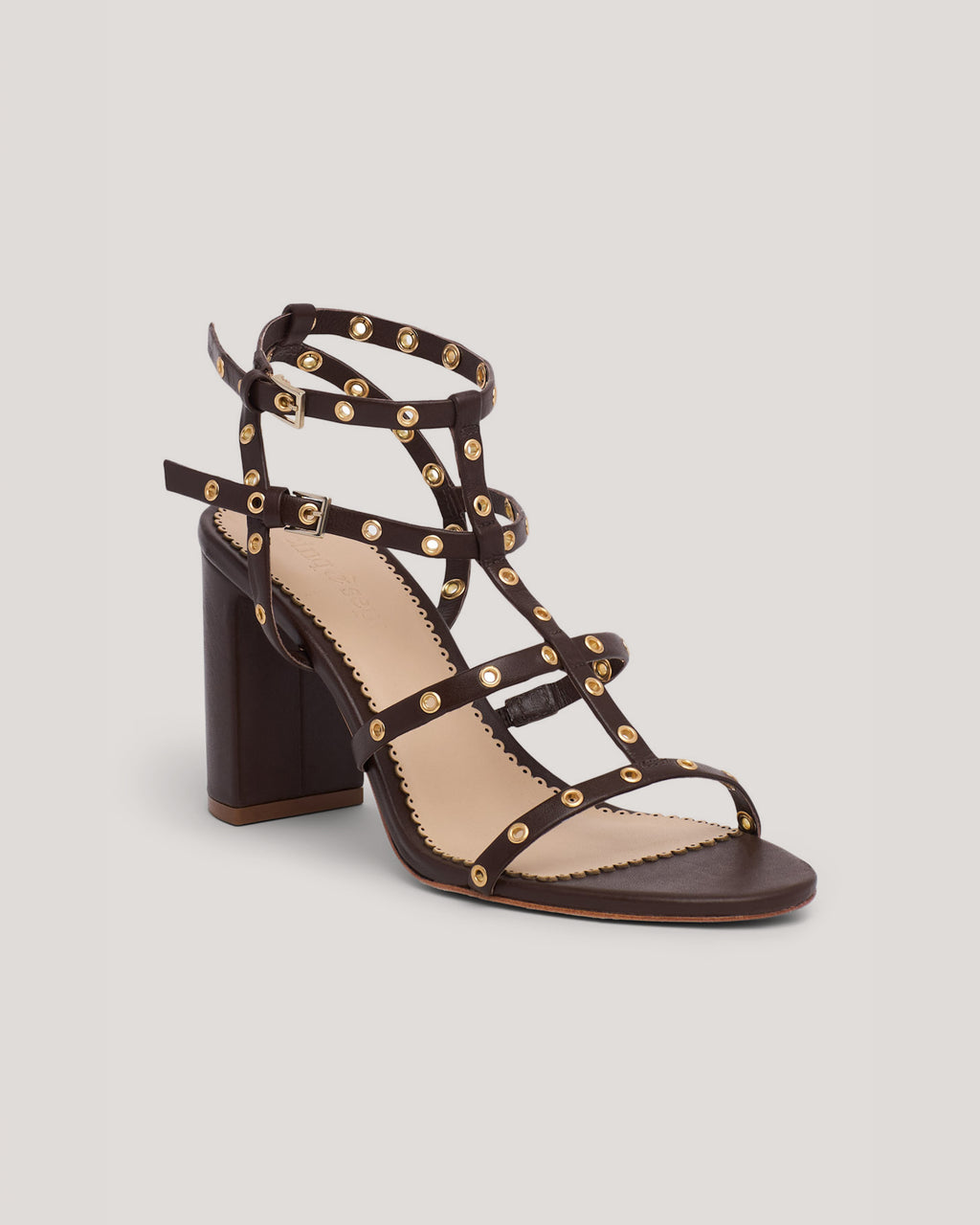 Maisie Strappy Grommet Block Heel