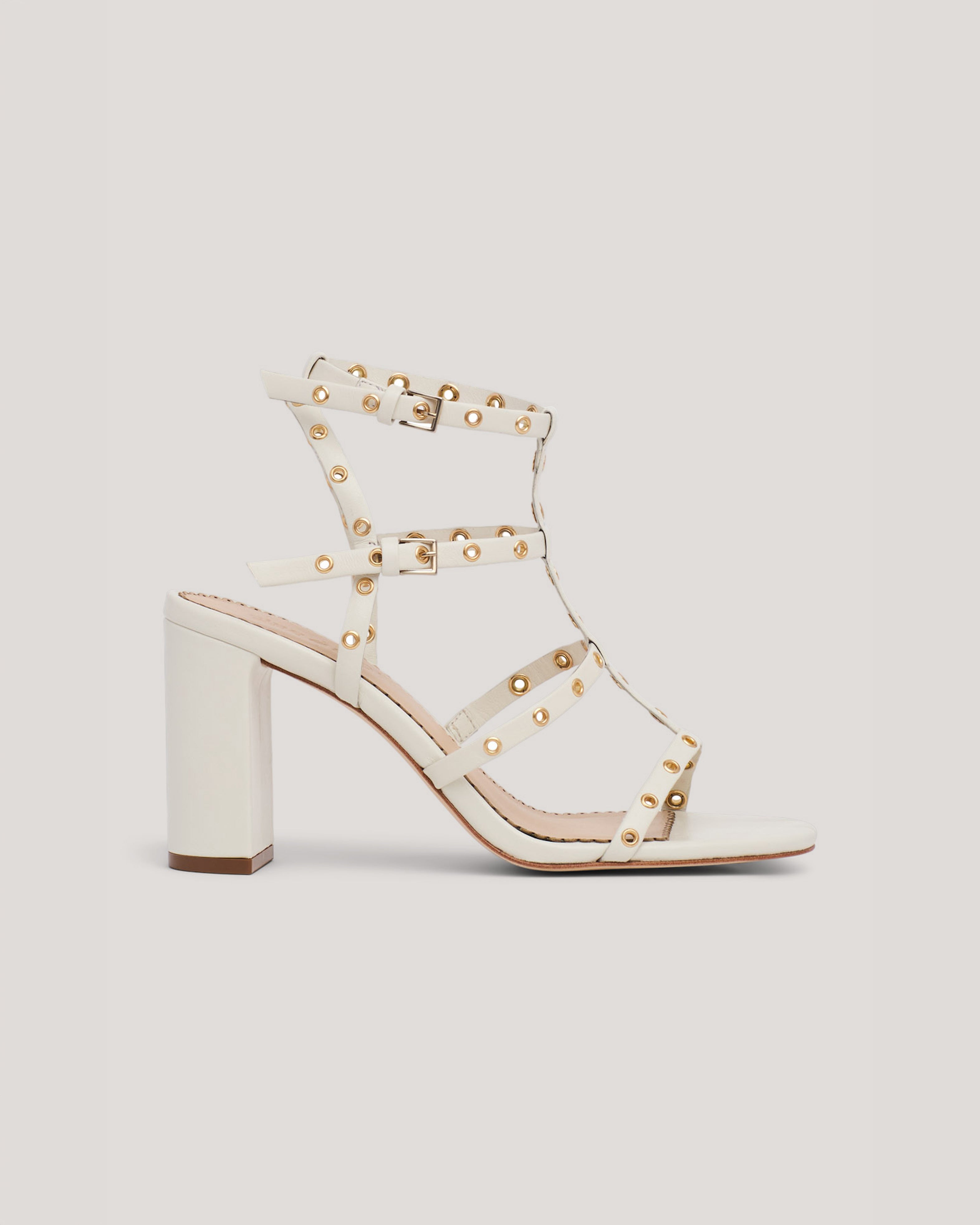 Maisie Strappy Grommet Block Heel