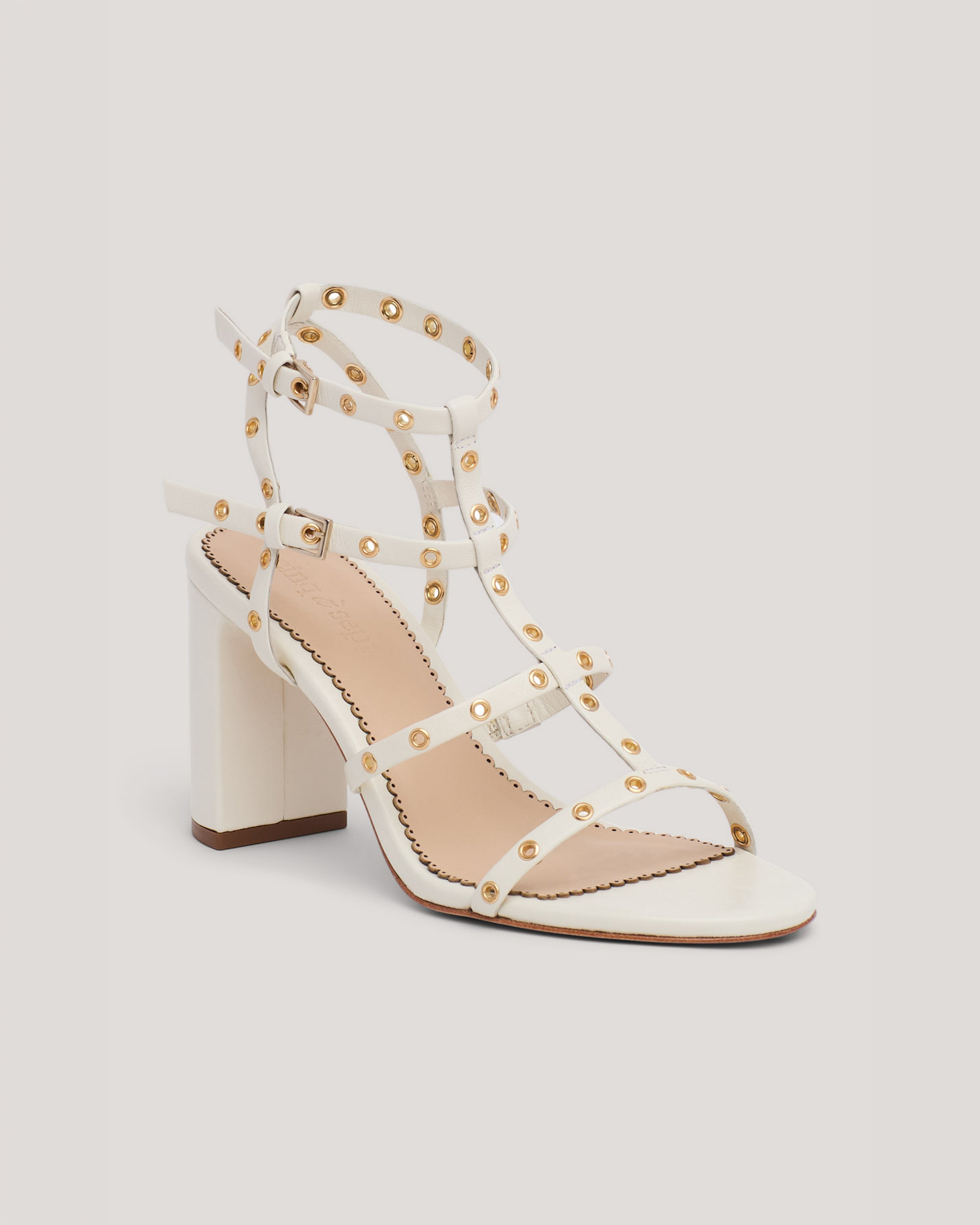 Maisie Strappy Grommet Block Heel
