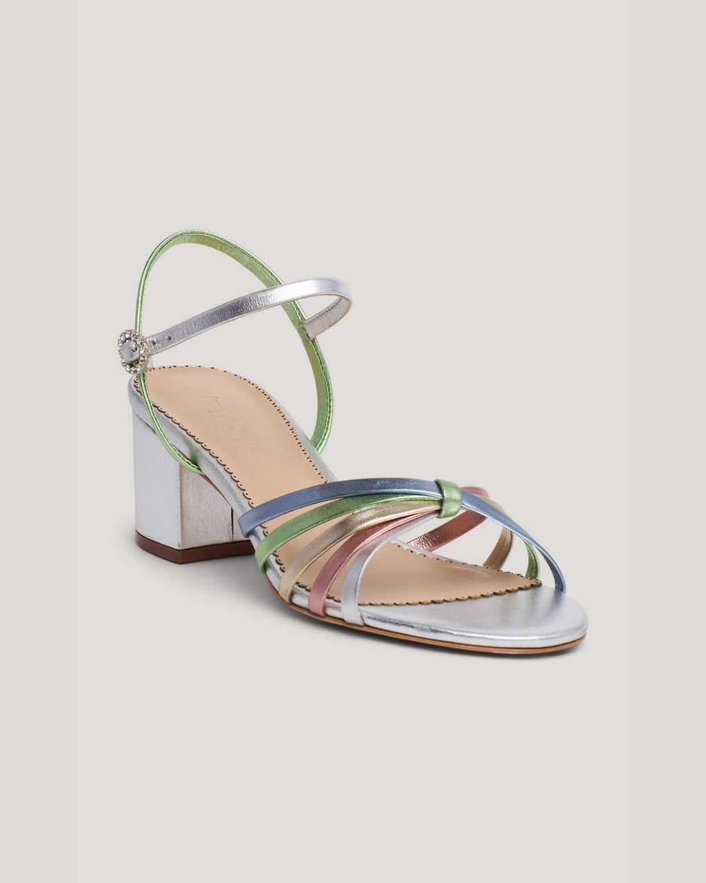Nicole Strappy Metallic Block