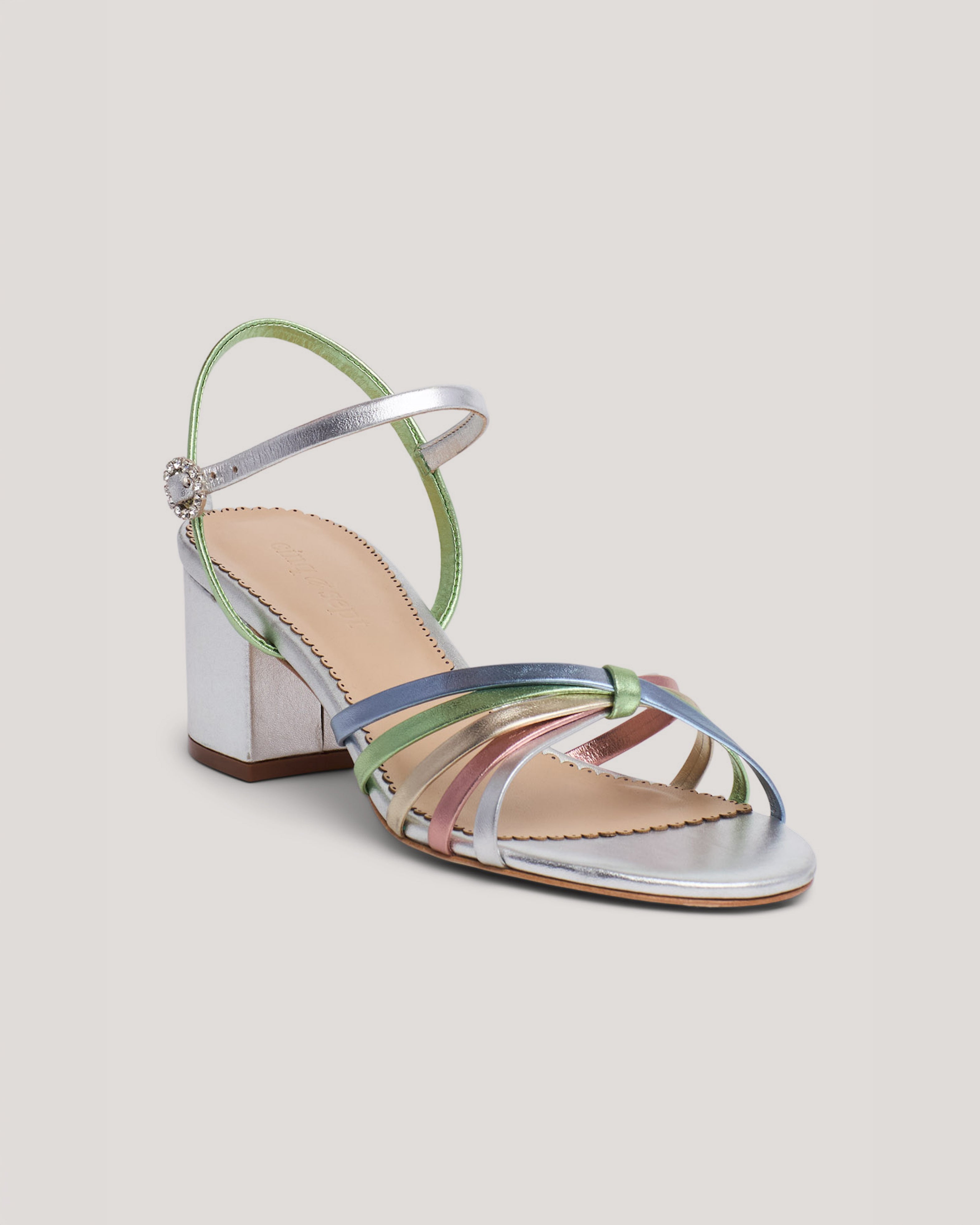 Nicole Strappy Metallic Block