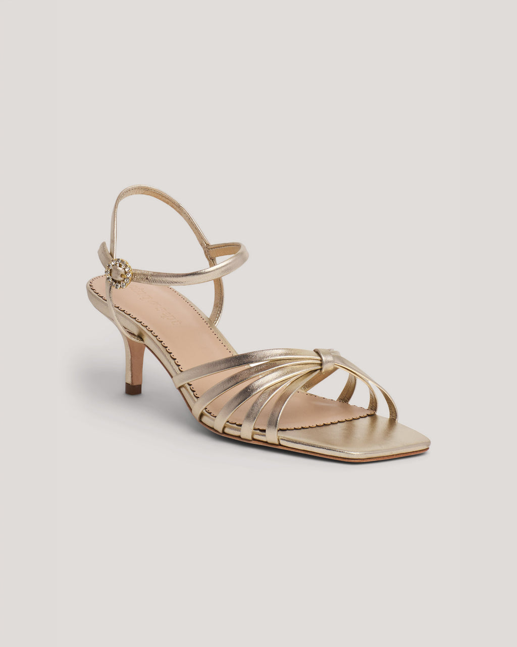 Malia Strappy Metallic Kitten Heel