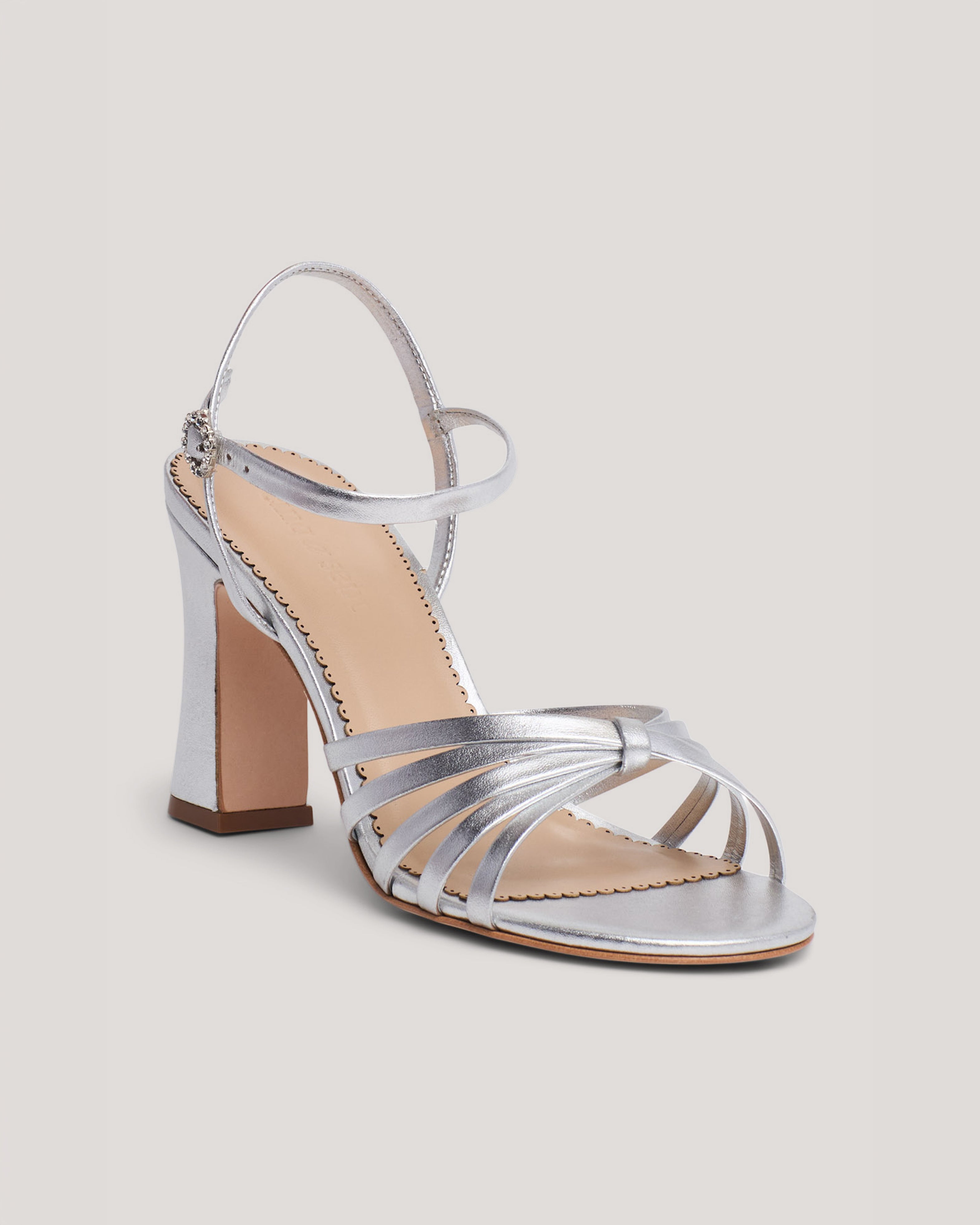 Logan Strappy Metallic Heeled Sandal