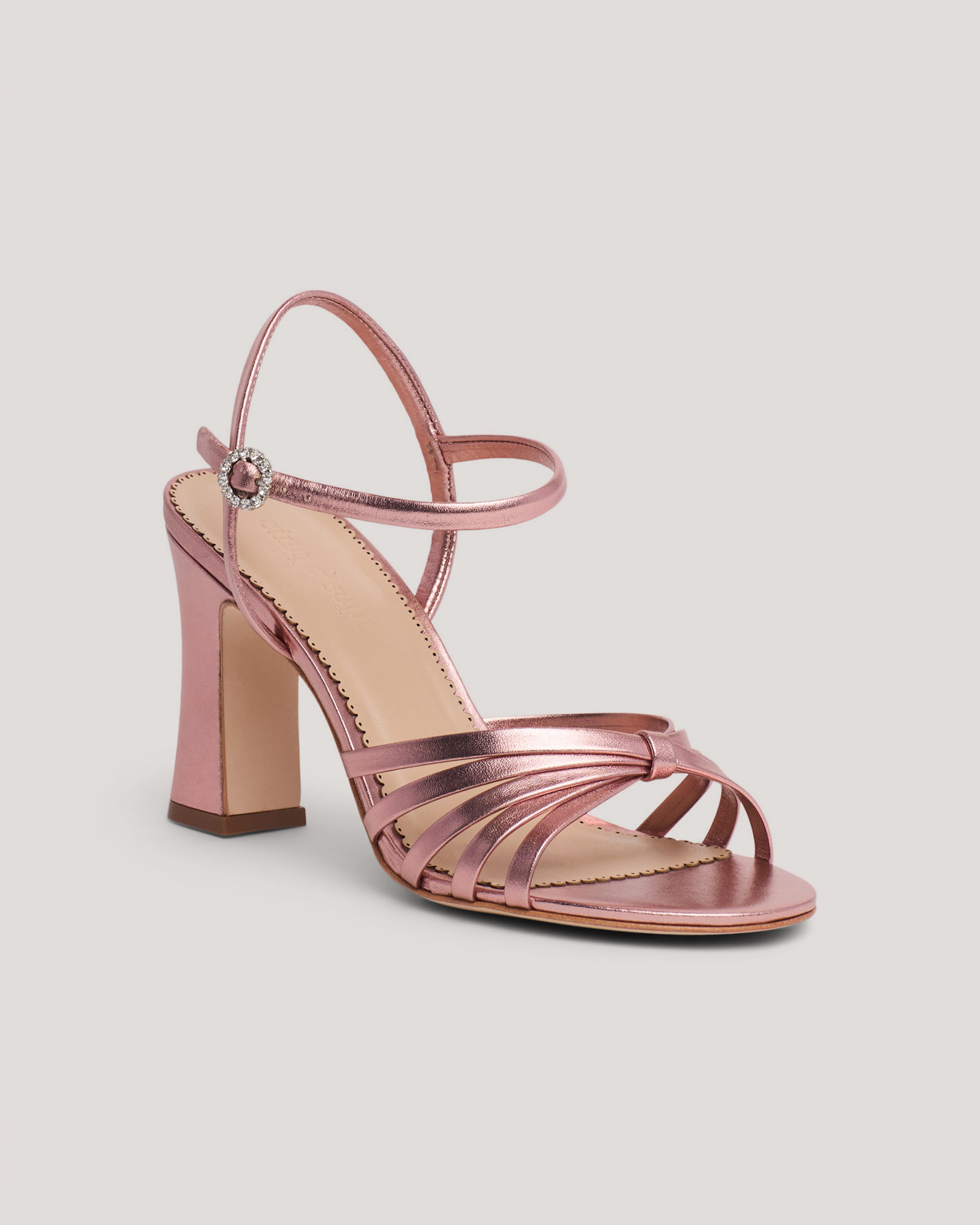 Logan Strappy Metallic Heeled Sandal