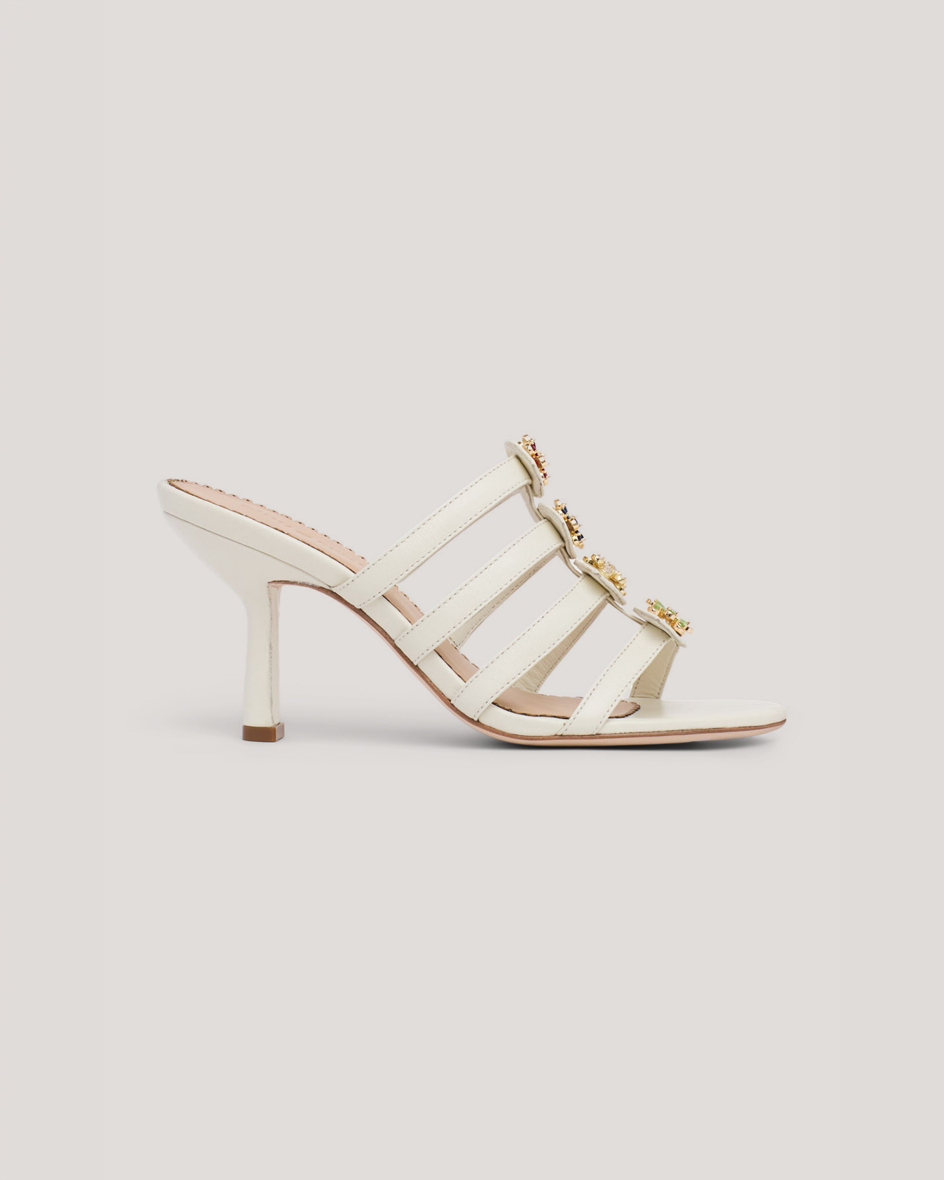 Emmy Crystal Flower Heeled Sandal