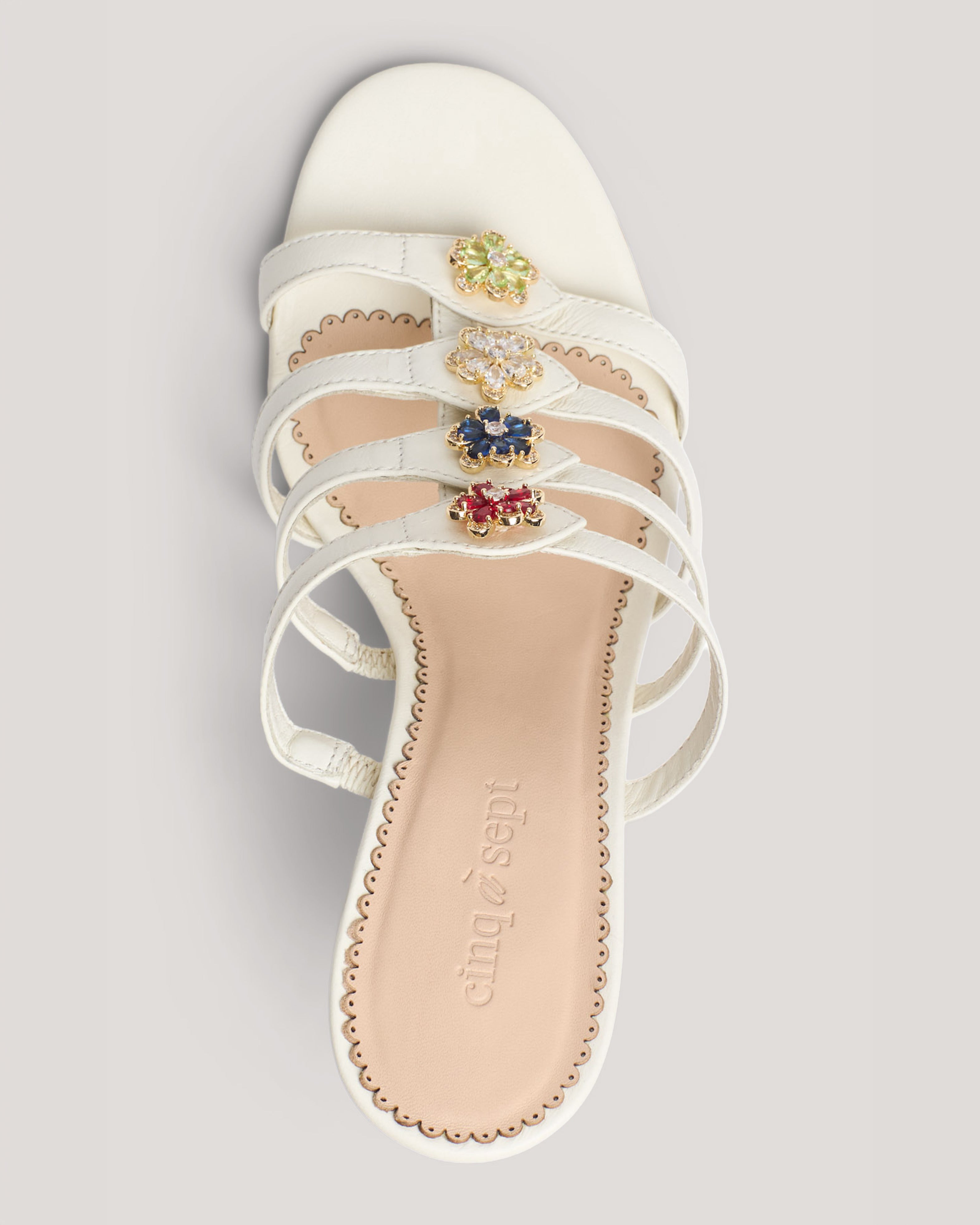 Emmy Crystal Flower Heeled Sandal – Cinq à Sept