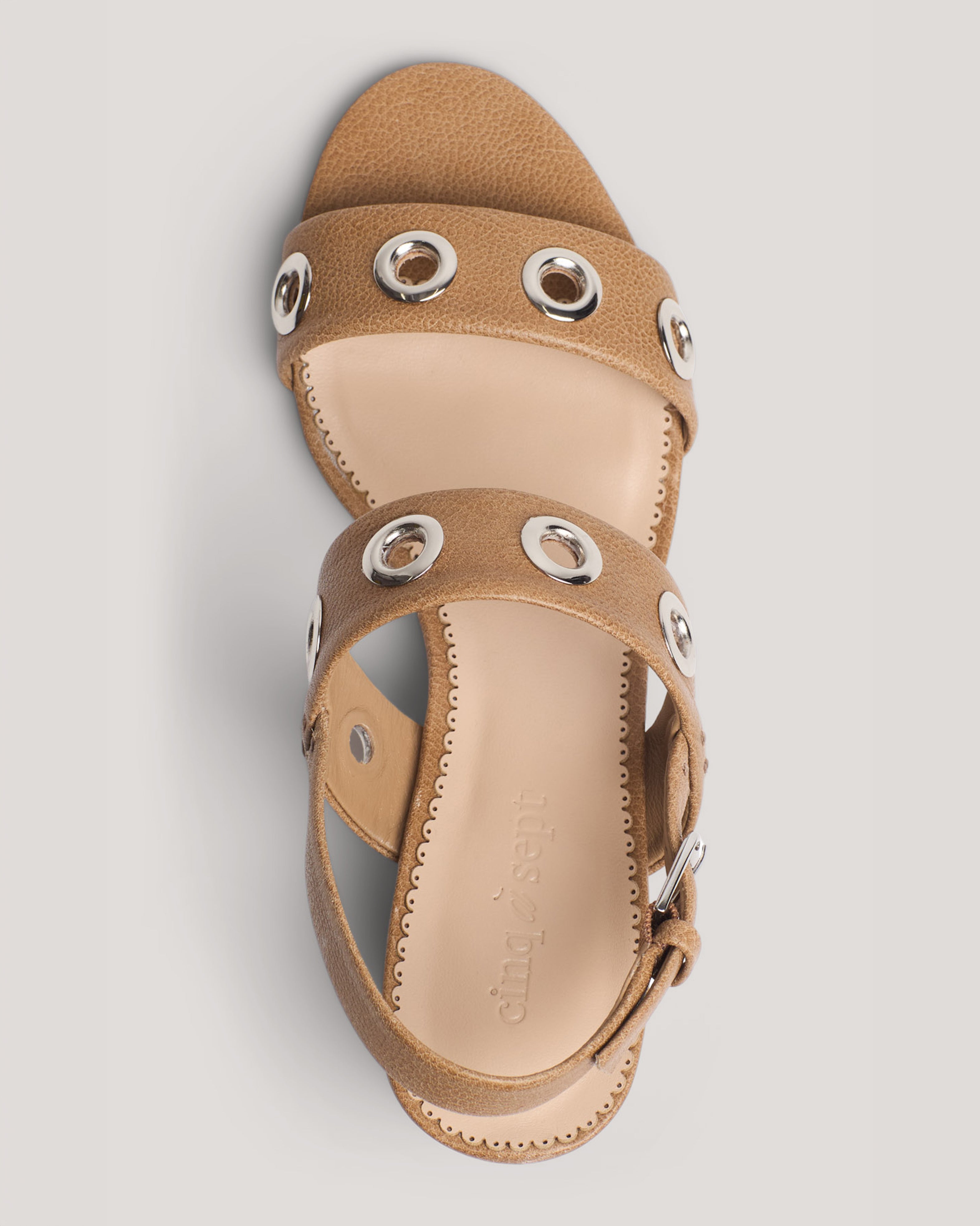 Gemma Grommets Block Heel Sandal