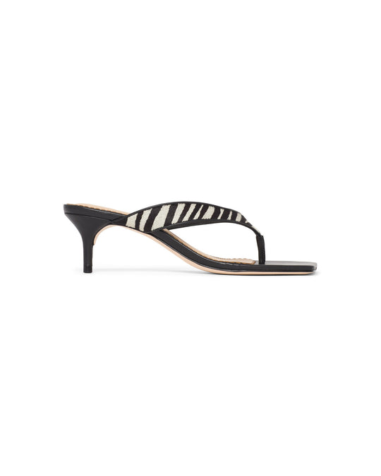 Frankie Zebra Haircalf Kitten Heel Sandal
