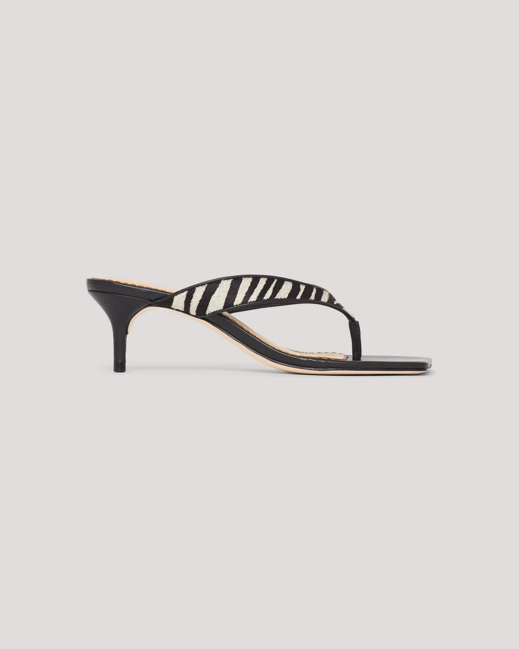 Frankie Zebra Haircalf Kitten Heel Sandal
