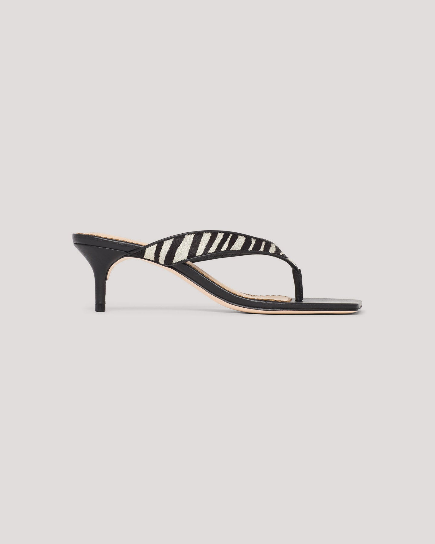 Frankie Zebra Haircalf Kitten Heel Sandal