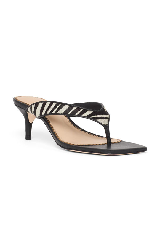 Frankie Zebra Haircalf Kitten Heel Sandal
