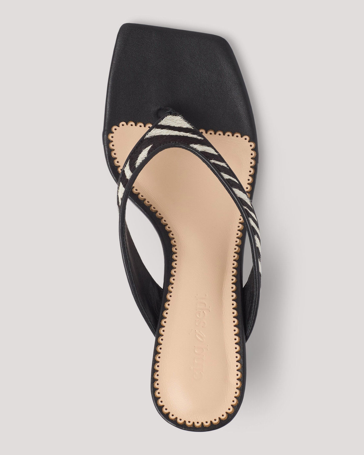 Frankie Zebra Haircalf Kitten Heel Sandal