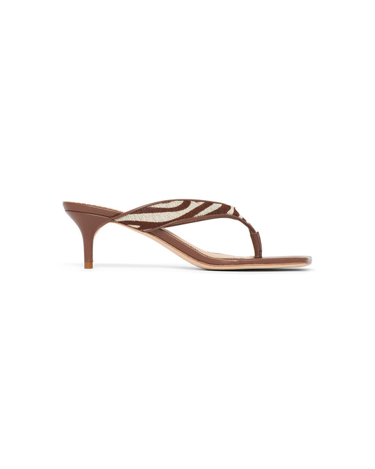 Frankie Zebra Haircalf Kitten Heel Sandal