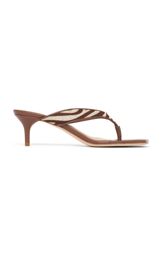 Frankie Zebra Haircalf Kitten Heel Sandal
