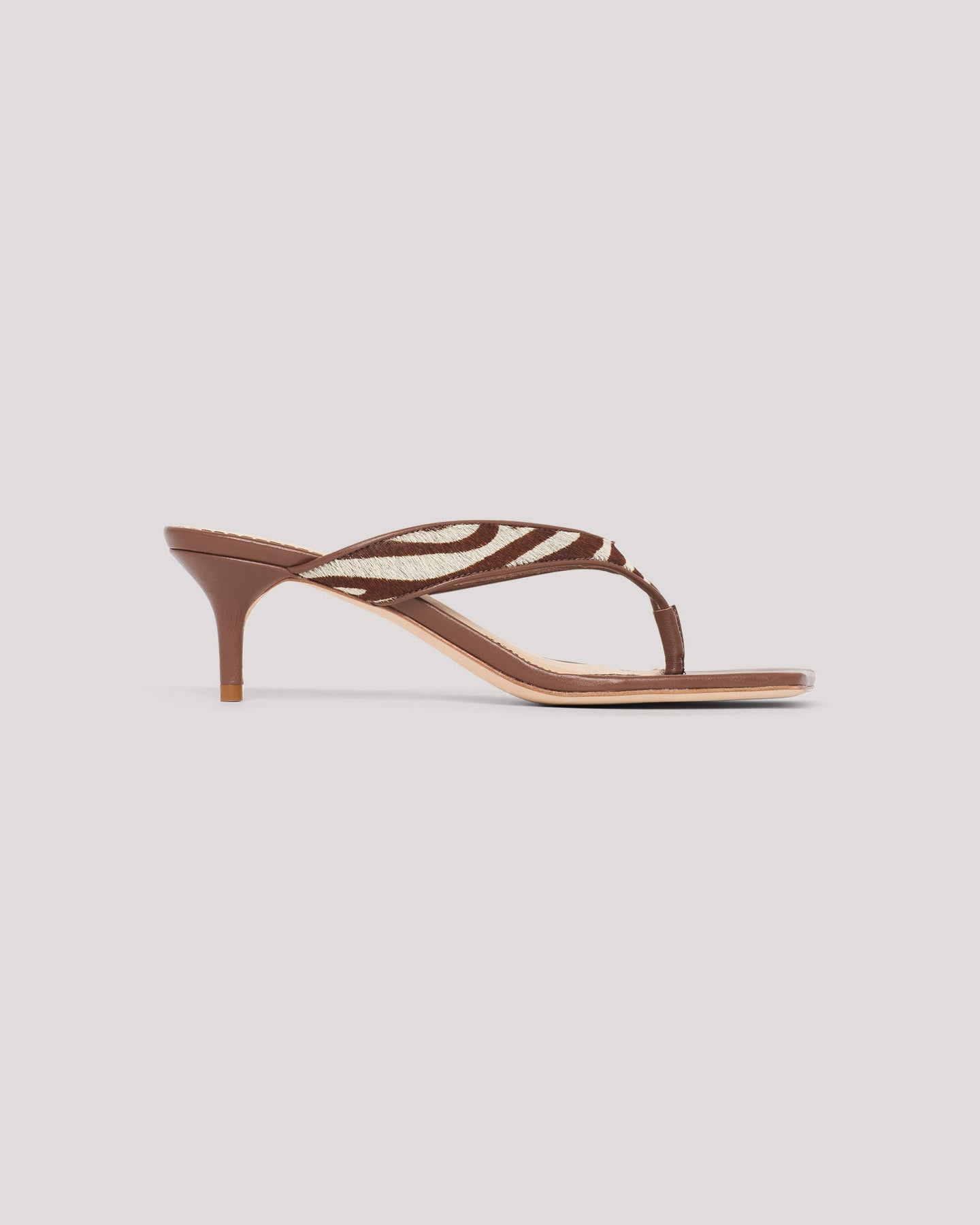 Frankie Zebra Haircalf Kitten Heel Sandal