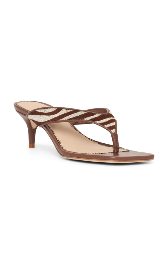 Frankie Zebra Haircalf Kitten Heel Sandal