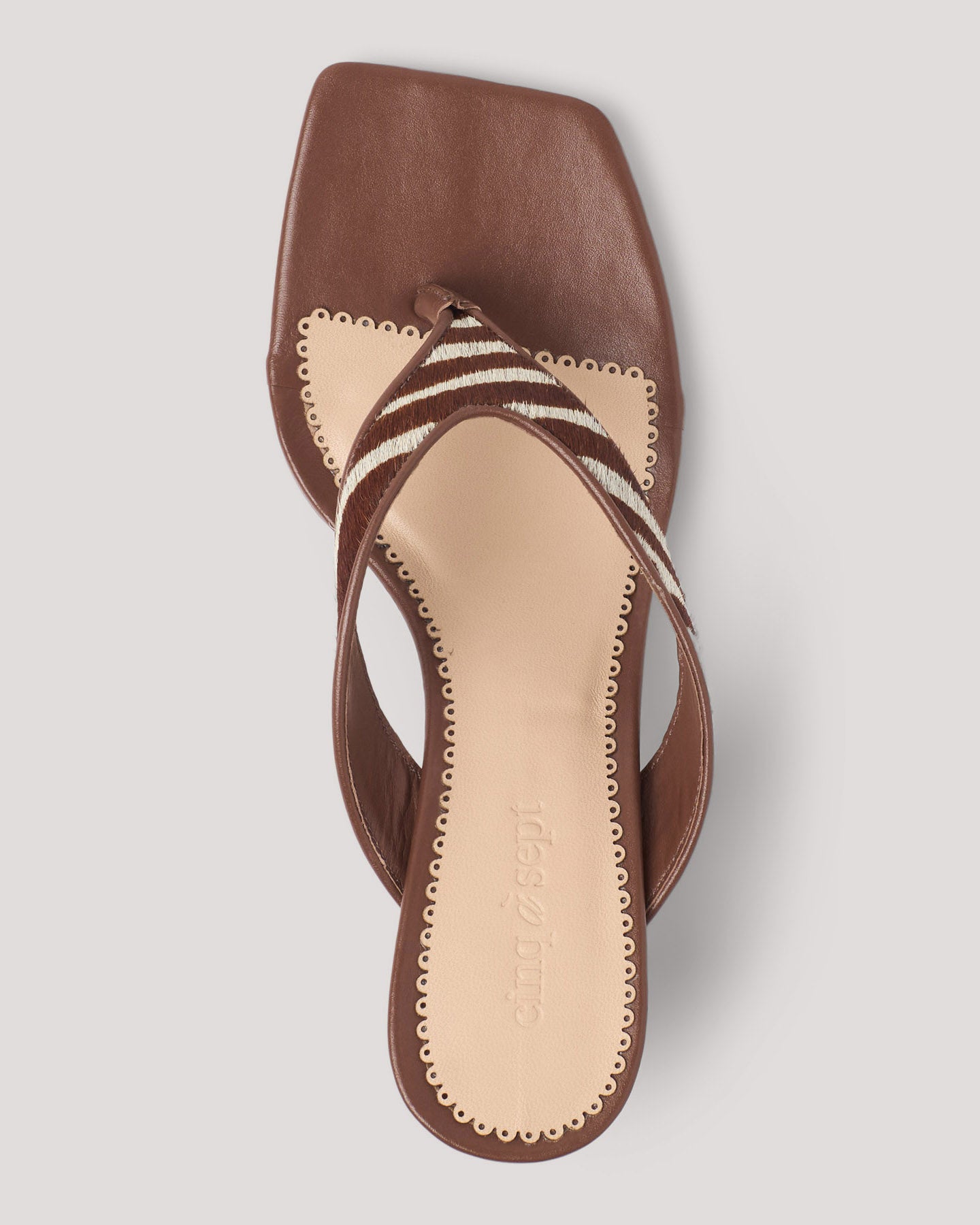 Frankie Zebra Haircalf Kitten Heel Sandal