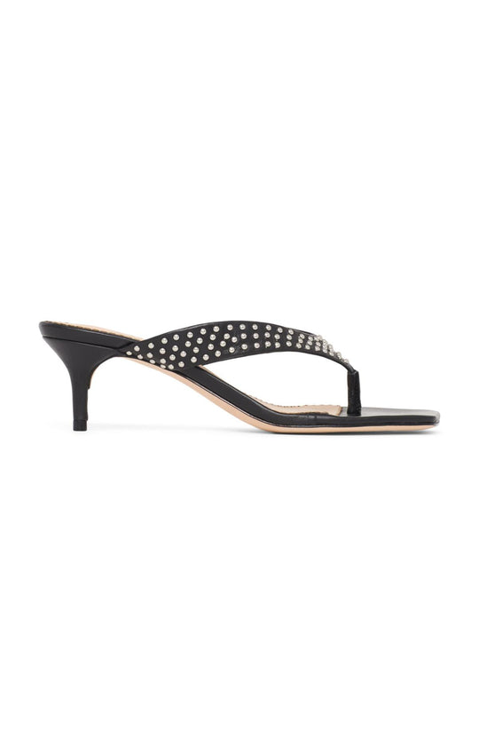 Frankie Studded Leather Kitten Heel Sandal