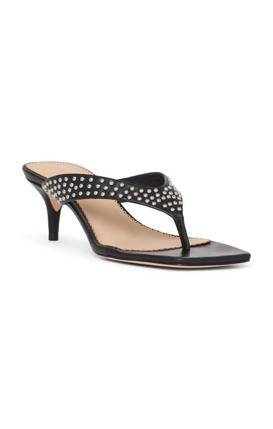 Frankie Studded Leather Kitten Heel Sandal