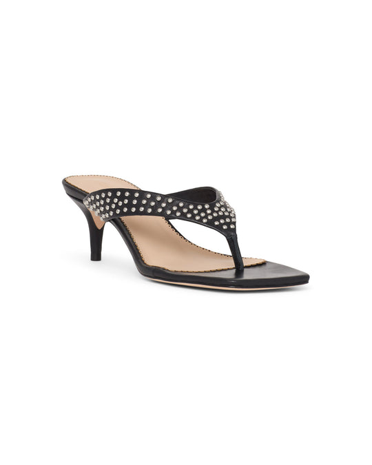 Frankie Studded Leather Kitten Heel Sandal